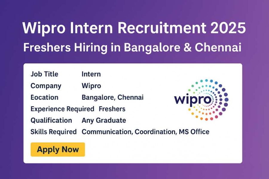 Wipro Intern Recruitment 2025 – L0 & L0-1 Internship for Freshers